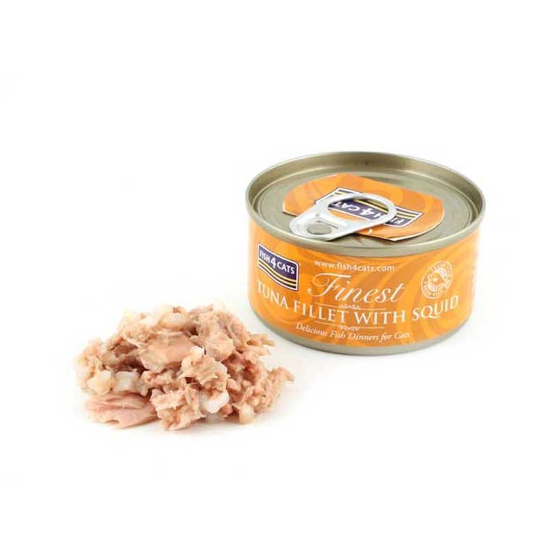 Fish4Cats Finest Tuna Fillet With Squid Alimento Húmido para Gato 70 g