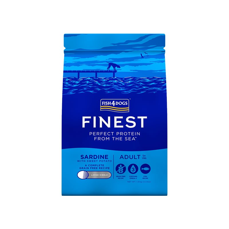 Fish4Dogs Adult Sardine & Sweet Potato (Lb) Ração Seca para Cão 1,5 kg