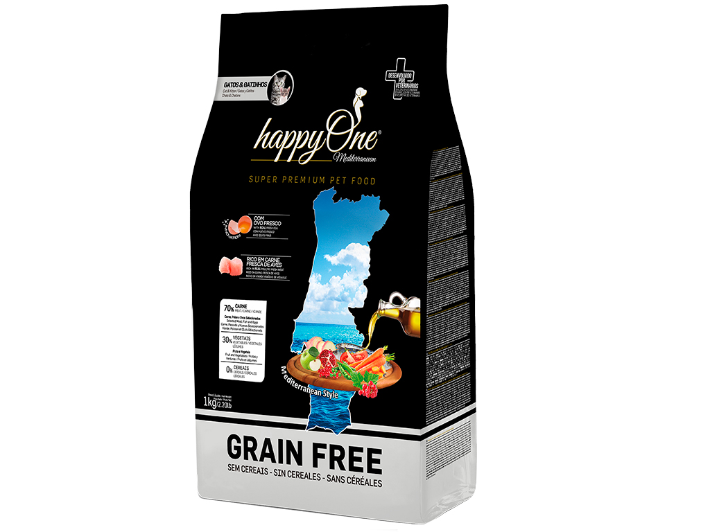 HappyOne Mediterraneum Cat & Kitten Ração Seca para Gato 2 kg