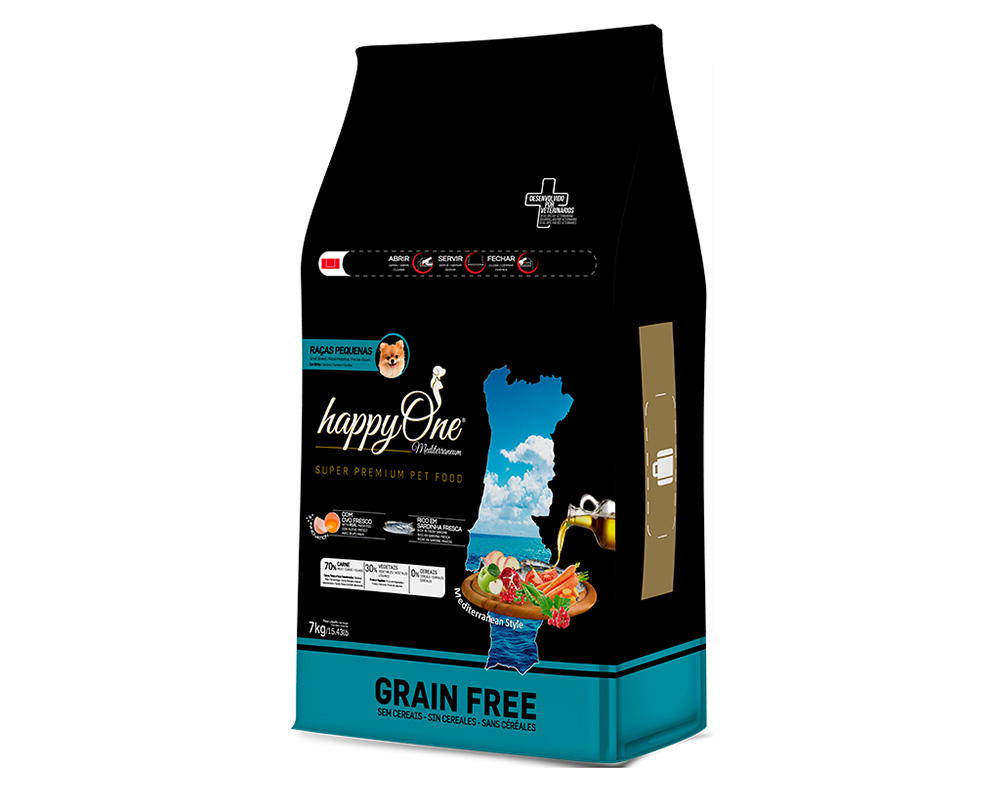 HappyOne Mediterraneum Small Breeds Sardine Ração Seca para Cão 7 kg