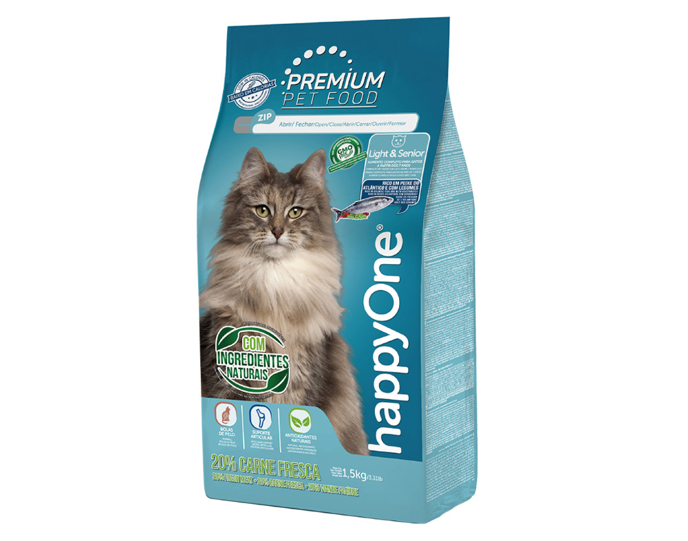 HappyOne Premium Gato L&S Carne Fresca Ração Seca 1,5 kg