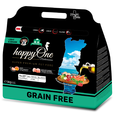 [MEDIT006-01] happyOne MEDITERRANEUM Light & Senior 3 kg