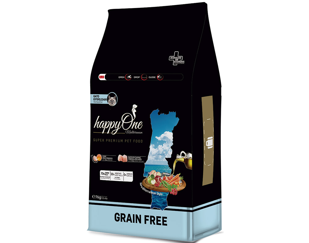 HappyOne Mediterraneum Cat Sterilized Ração Seca para Gato 7 kg