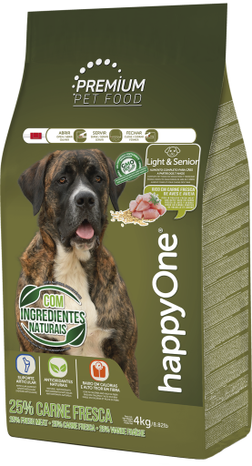 HappyOne Premium Cão Light & Senior Ração Seca 4 kg