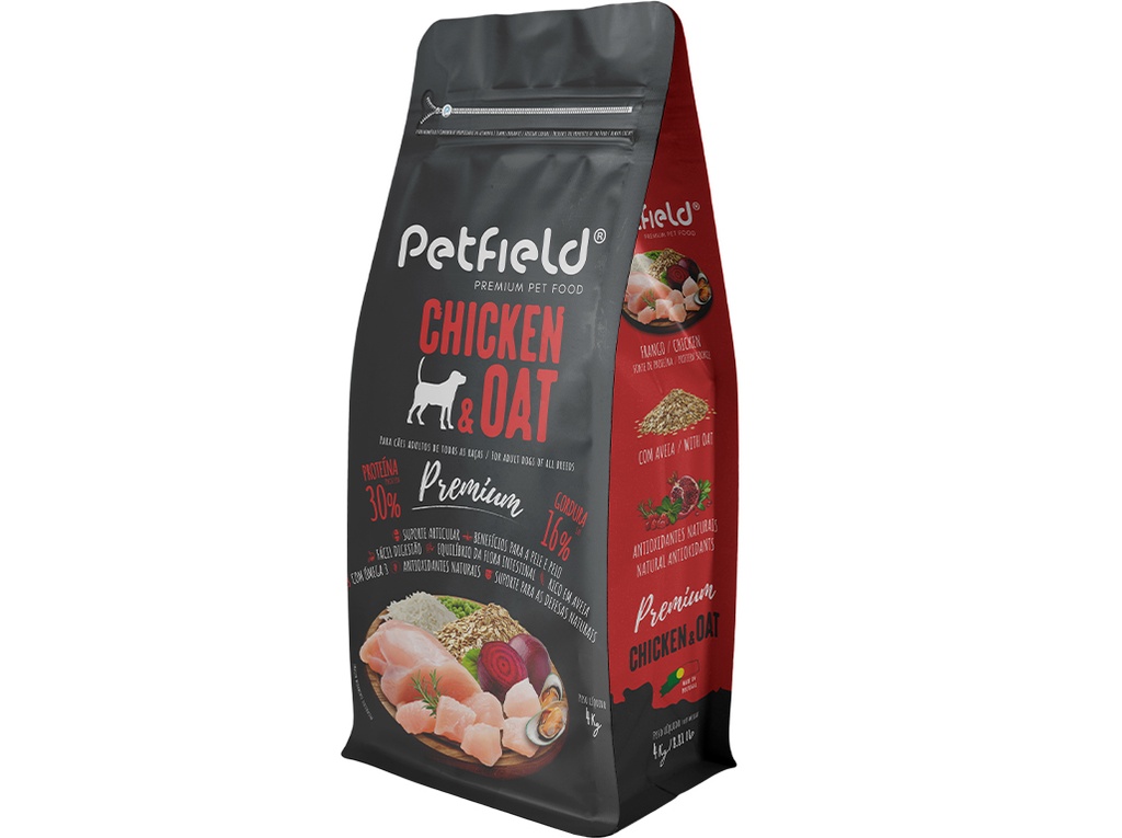 Petfield Premium Chicken & Oat Ração Seca para Cão 4 kg