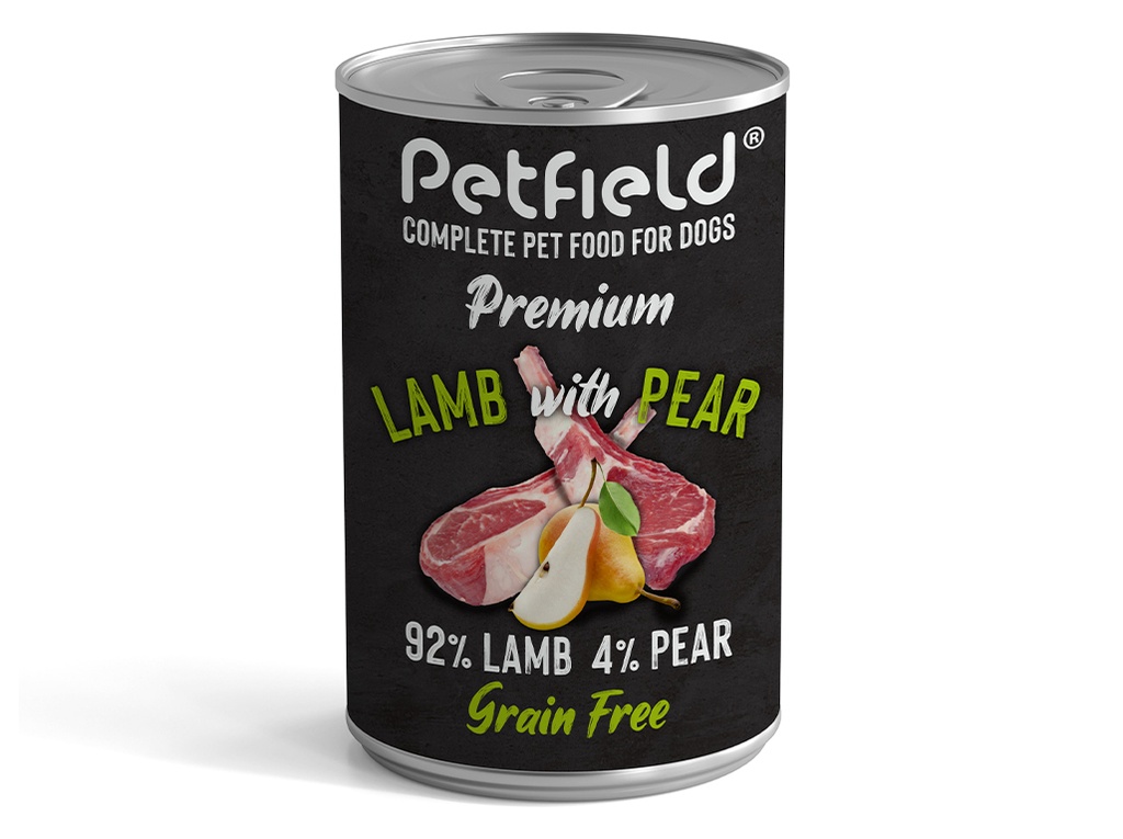 [PETFLD-WD1002] Petfield Wetfood Dog Lamb & Pear 400g