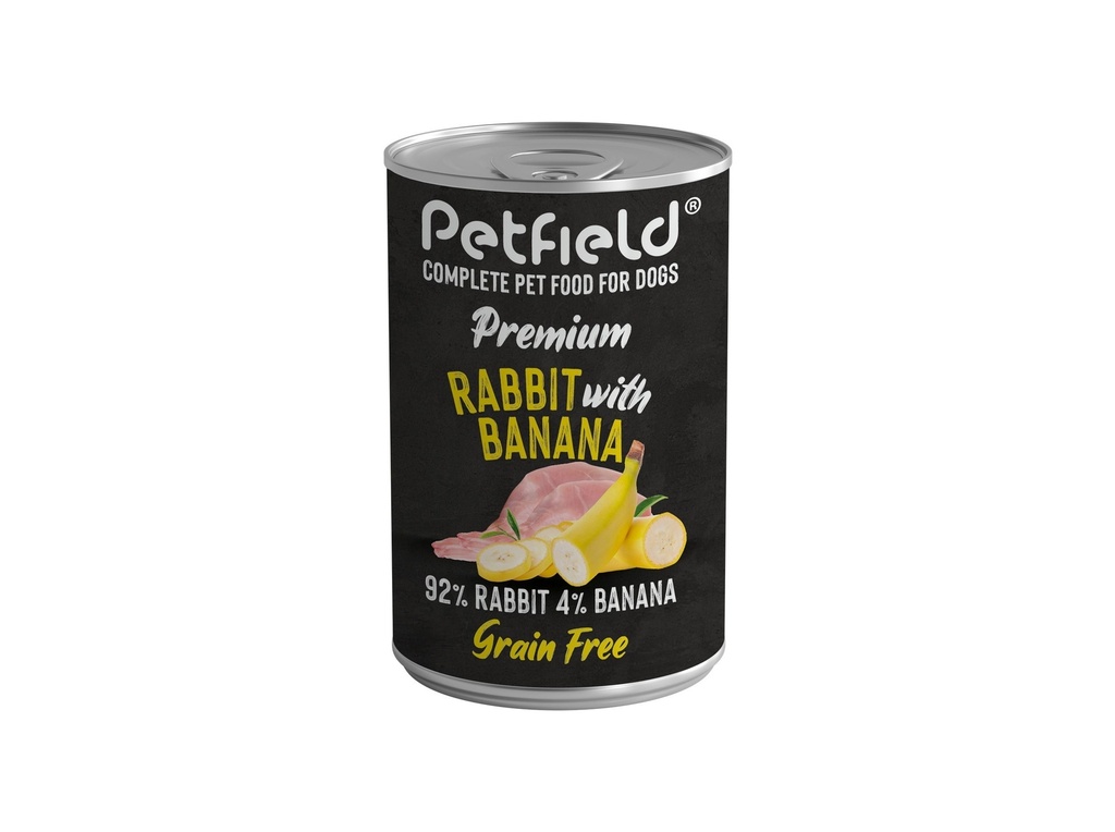 Petfield Wetfood Dog Rabbit & Banana Alimento Húmido para Cão 400 g