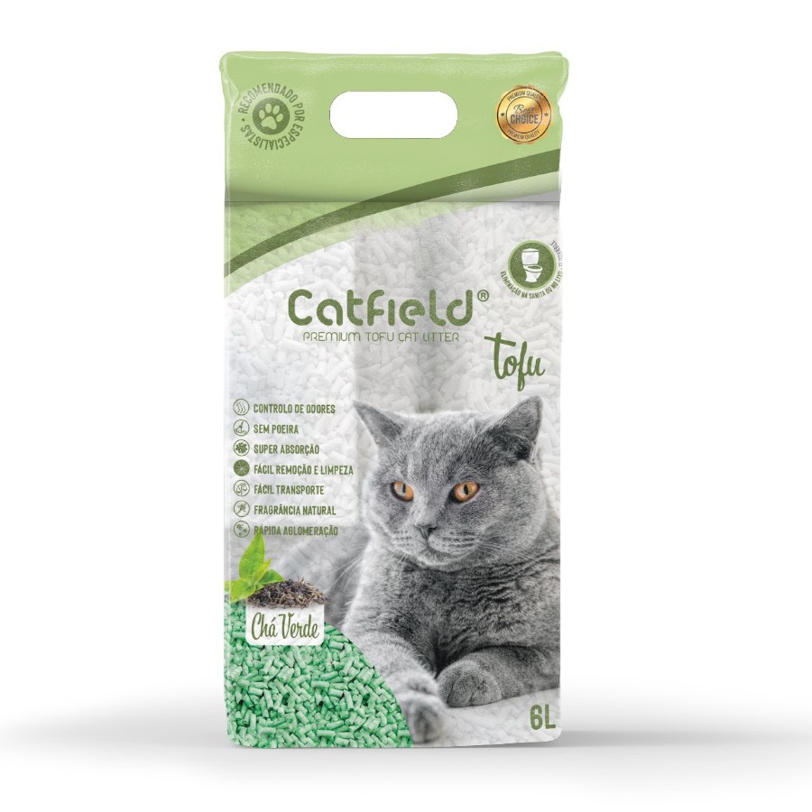 Catfield Tofu Green Tea Areia para Gato 6 l