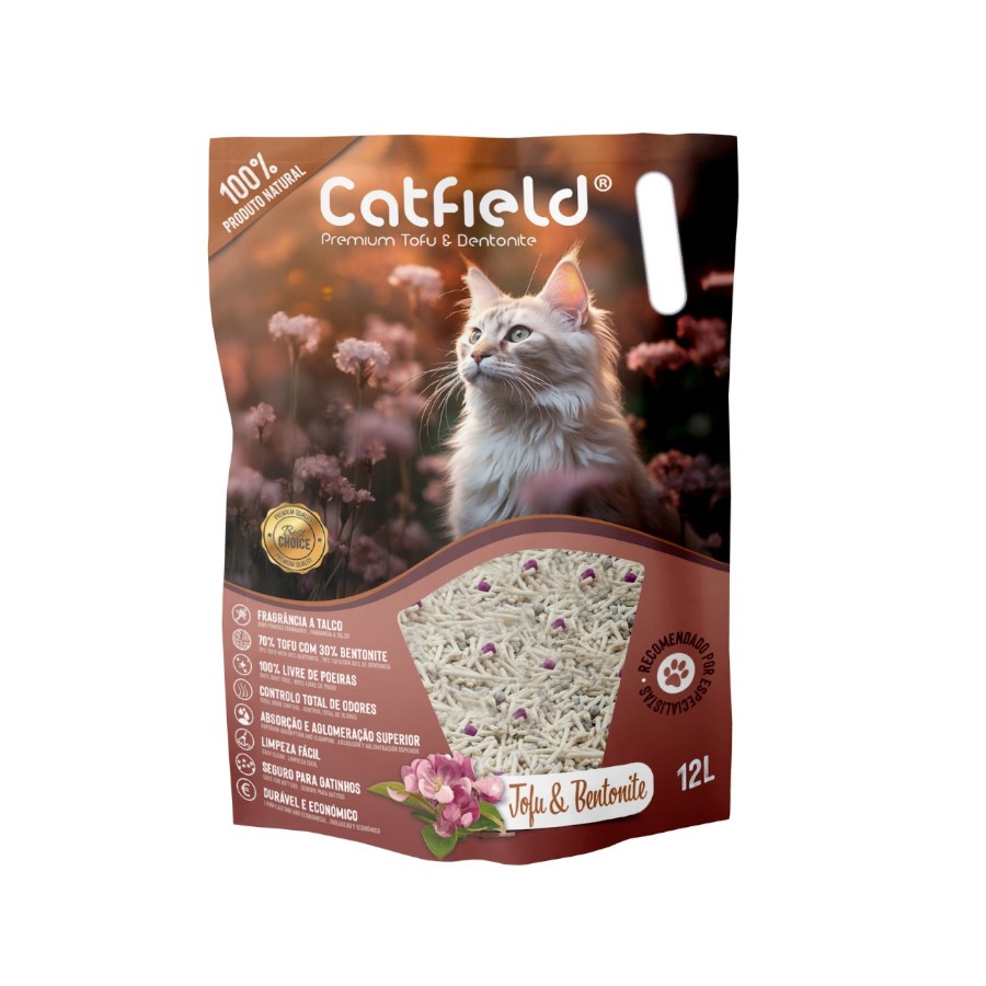 [CATFLD009-4] Catfield Tofu + Bentonite Areia Aglomerante para Gato 12 L