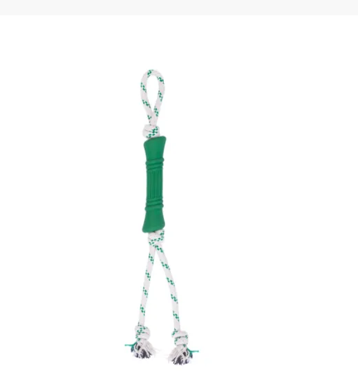 GS Natural Rubber Bone Rope Toy - Green (L)