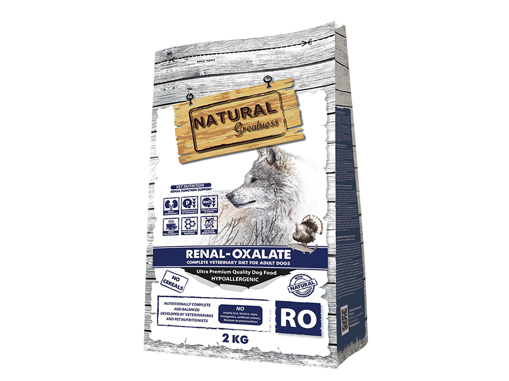 Natural Greatness Vet Dry Diet Dog Renal-Oxalate Ração Seca para Cão 2 kg