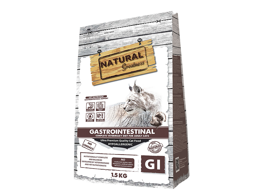 Natural Greatness Vet Dry Diet Cat Gastrointestinal Ração Seca para Gato 1,5 kg