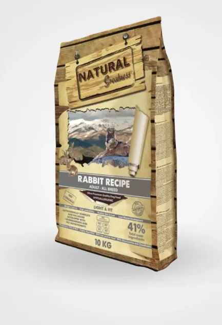 Natural Greatness Rabbit Light & Senior Mini Ração Seca para Cão 2 kg
