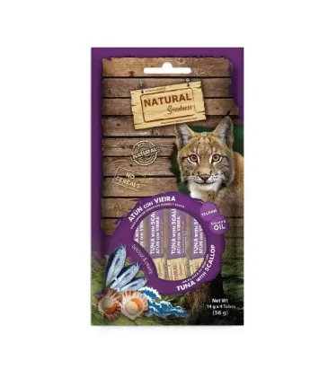 Natural Greatness Creamy Tuna w/ Scallop w/DHA-Brain Support Snack para Gato 56 g