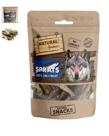 Natural Greatness Sprats Snack para Cão 50 g