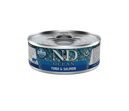 N&D Ocean Pack Cat Tuna&Salmon Adult Lata Alimento Húmido para Gato 70 g