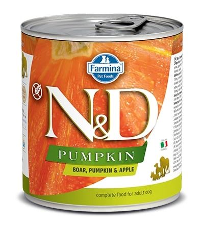 N&D Pumpkin Dog Boar, Pumpk&Apple Adult Lata Alimento Húmido para Cão 285 g
