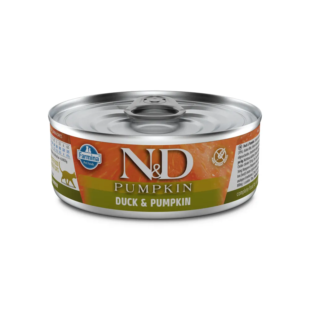 N&D Pumpkin Cat Duck&Pumpkin Lata Alimento Húmido para Gato 70 g