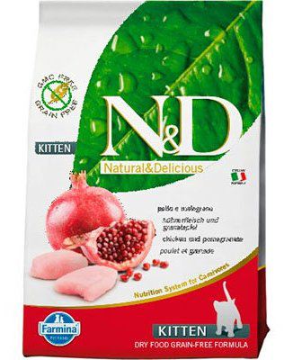 N&D Prime Cat Chicken&Pomegranate Kitten Ração Seca para Gato 300 g