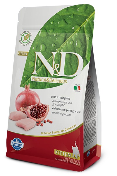 N&D Prime Cat Chicken&Pomegranate Kitten Ração Seca para Gato 1,5 kg