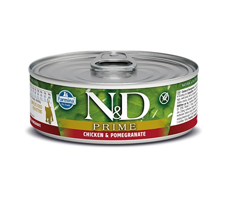 N&D Prime Cat Chicken&Pomegranate Kitten Lata Alimento Húmido para Gato 70 g