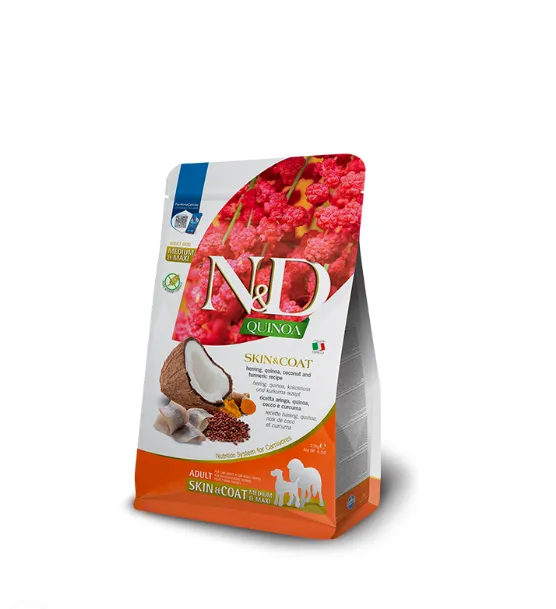 [QSKMD2] N&D Quinoa Dog Skin&Coat Herring Adult Med/Max 2,5Kg