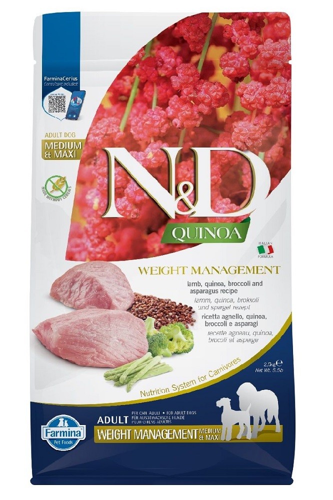 N&D Quinoa Dog Weight Management Adult Med/Max Ração Seca para Cão 2,5 kg