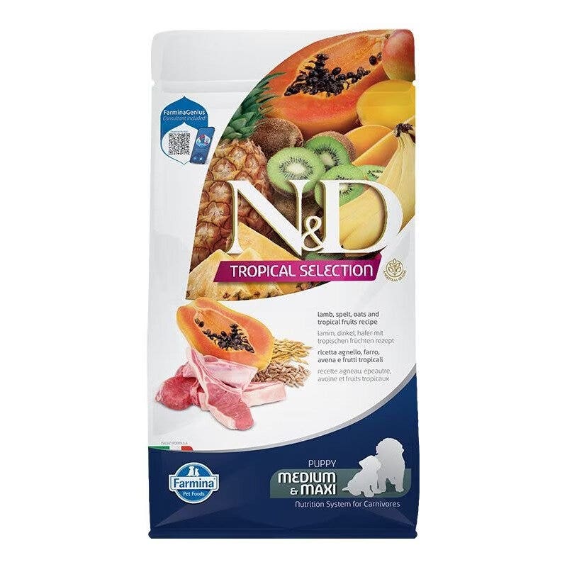 N&D Tropical Selection Dog Lamb Puppy Med/Max Ração Seca para Cão 2 kg