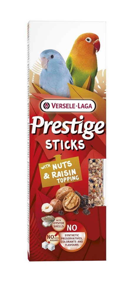 Sticks Small Parrots with Nuts & Raisin topping — 2 un. Alimento para Aves 60 g