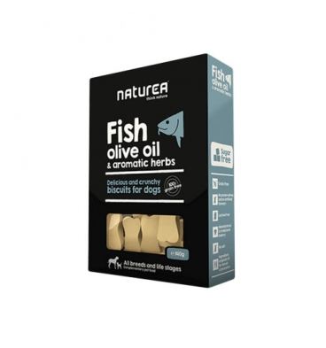 [NR092] NATUREA BISCUITS FISH, OLIVE OIL & AROMATIC HERBS 140GR
