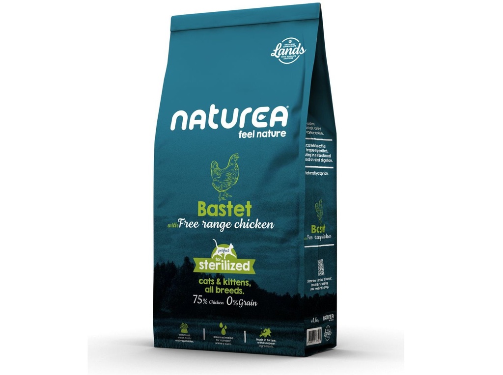 Naturea Lands Bastet Free Range Chicken Ração Seca para Gato 1,6 kg