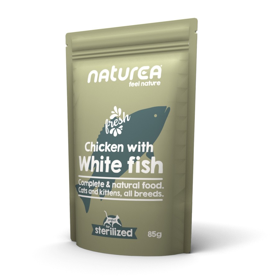 Naturea Wetfood Cat & Kitten Chicken With White Fish Snack para Gato 85 g