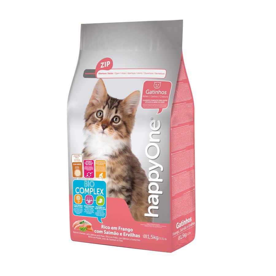 HappyOne Gatinhos Ração Seca para Gato 1,5 kg