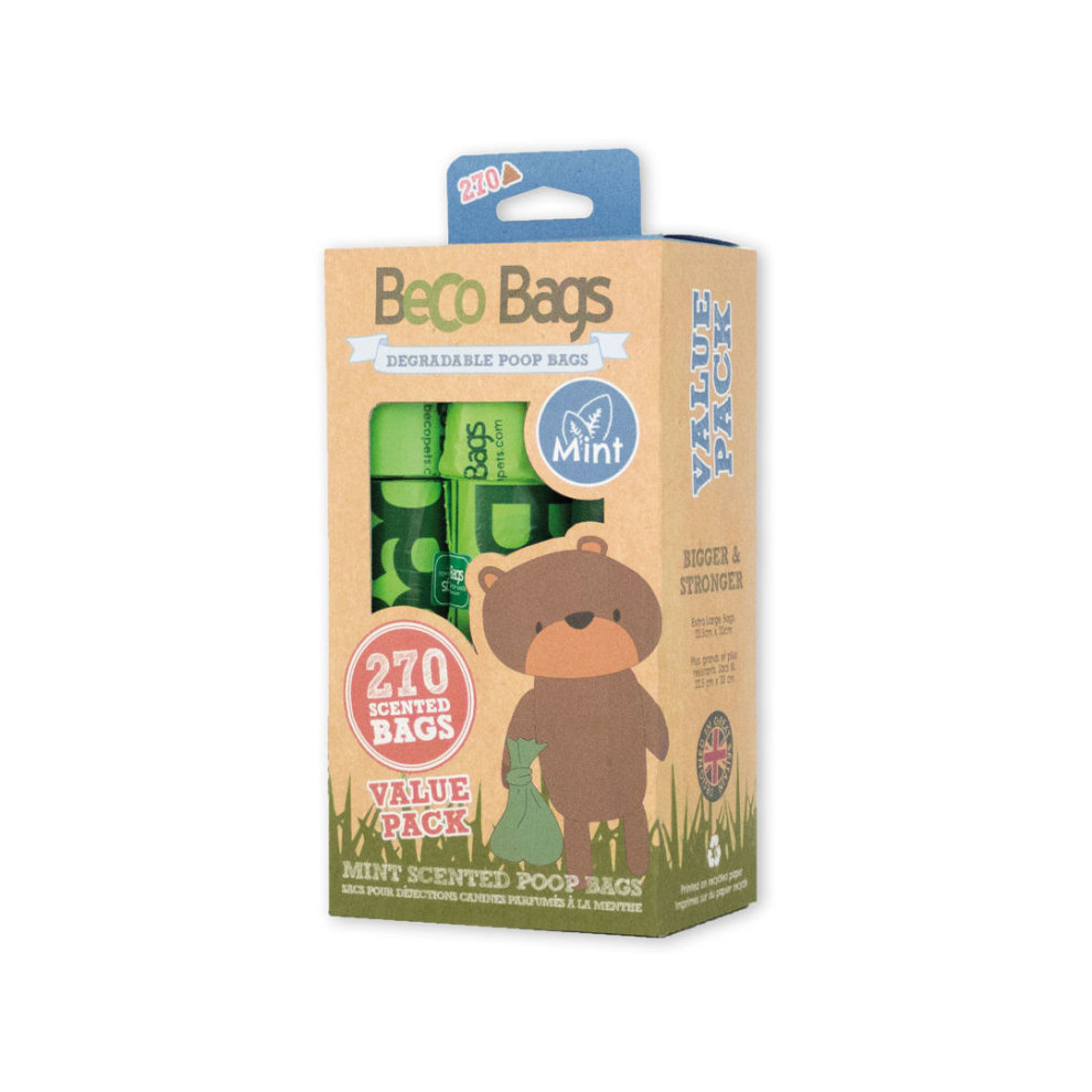 Beco 100% Rec. Menta 18 Rolos x 15 Bolsas para Cão