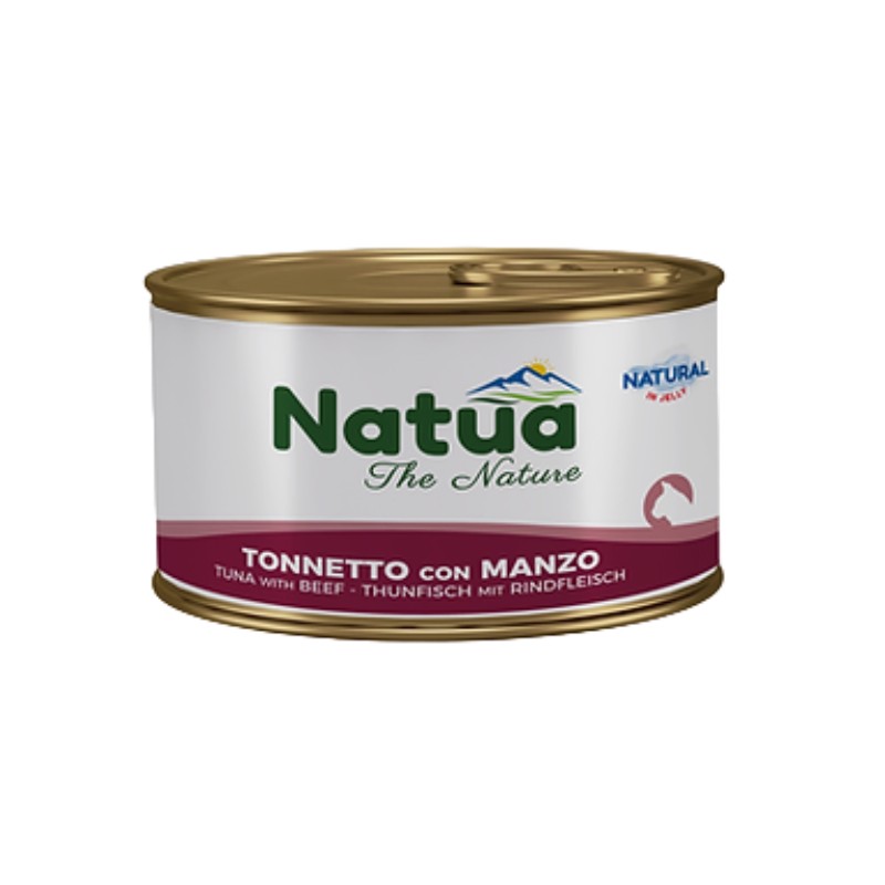 Natua Gato Lata Gel. Atum & Carne de Vaca Alimento Húmido 85 g