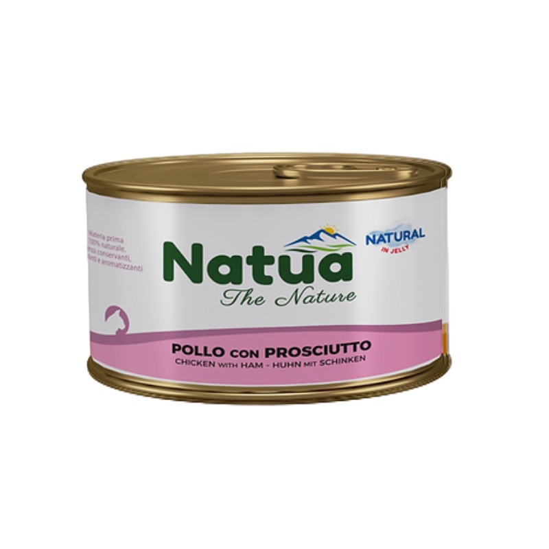 Natua Gato Lata Gel. Frango & Presunto Alimento Húmido 85 g