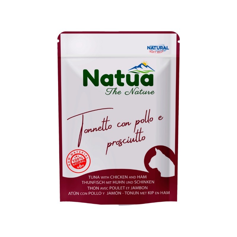 Natua Gato Pouch Atum, Frango &Presunto Alimento Húmido 70 g