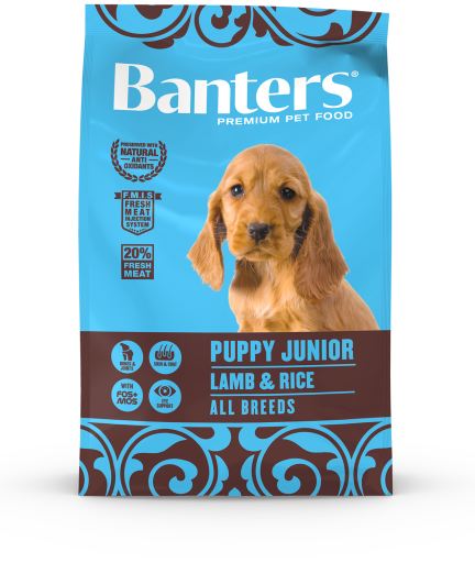 Banters Puppy Lamb e Rice Ração Seca para Cão 3 kg