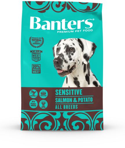 Banters Adulto Sensitive Fish e Potato Ração Seca para Cão 3 kg