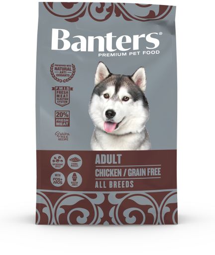 Banters Adulto Grain Free Ração Seca para Cão 3 kg