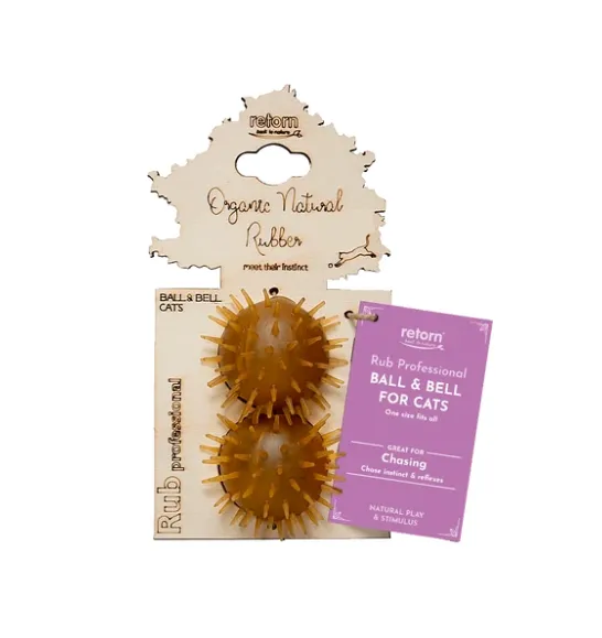 Retorn Rub Ball & Bell For Cats X 2