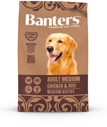 Banters Adult medium chiken&rice Ração Seca para Cão 3 kg
