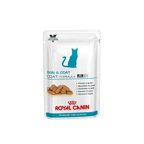 Royal Canin Skin & Coat (finas fatias em molho) Humido Gato Vestuário 12 × 85 g