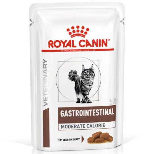 Royal Canin Gastro Intestinal Moderate Calorie (finas fatias em molho) Humido Gato Alimento Dietético Húmido 85 g