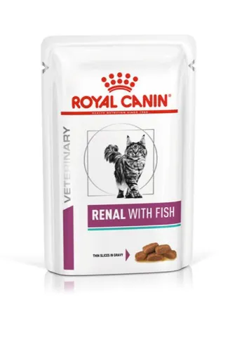 Royal Canin Renal (with fish — finas fatias em molho) Humido Gato Alimento Dietético Húmido 85 g