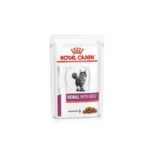 Royal Canin Renal (with beef — finas fatias em molho) Humido Gato Alimento Dietético Húmido 85 g