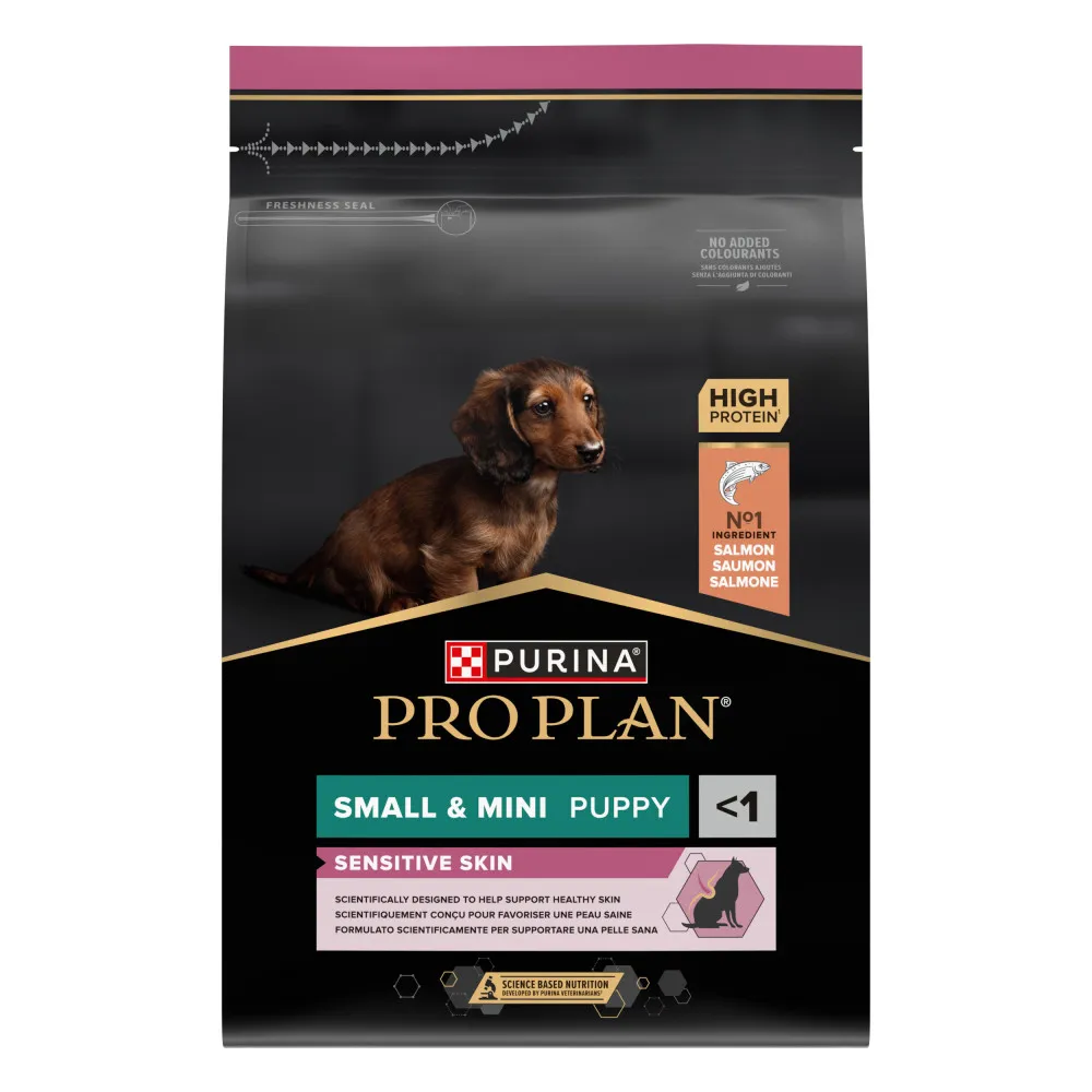 [12272619] Purina Pro Plan Sensitive Skin Small & Mini Puppy Salmão Ração para Cachorro 3 kg