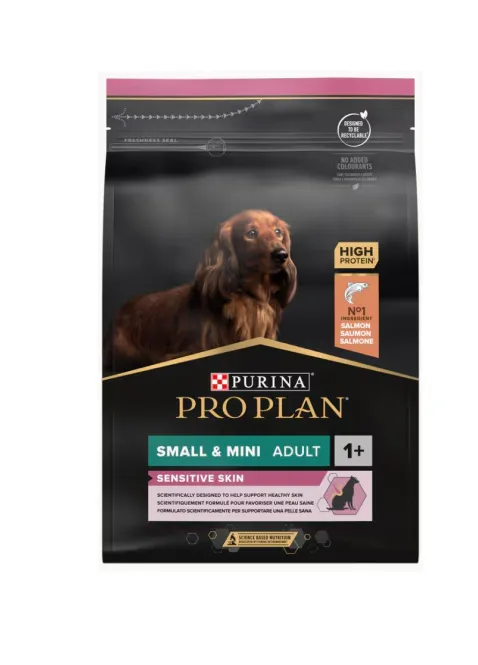 Pro Plan Small&Mini Adult Sensitive Skin Salmão Ração Seca para Cão 3 kg