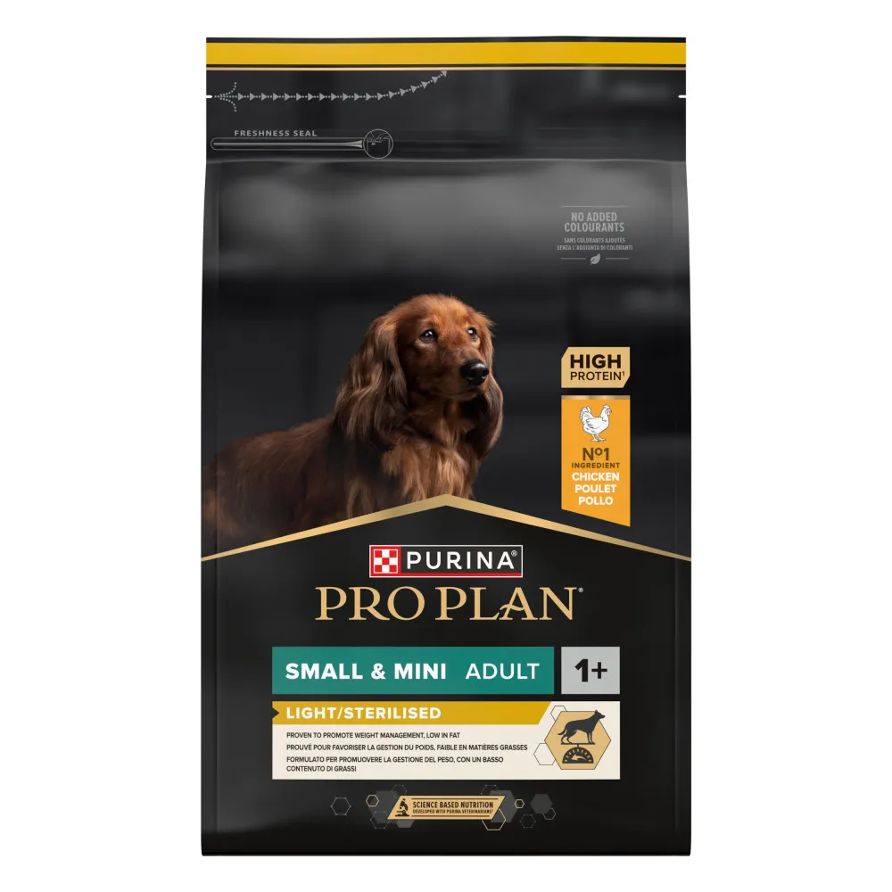 [12374193] Purina Pro Plan Light/Sterilised Small & Mini Adult Frango Ração para Cão 3 kg