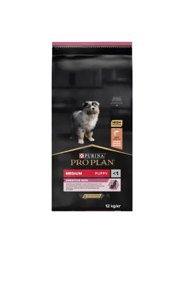 Pro Plan Medium Puppy Sensitive Skin Salmão Ração Seca para Cão 12 kg